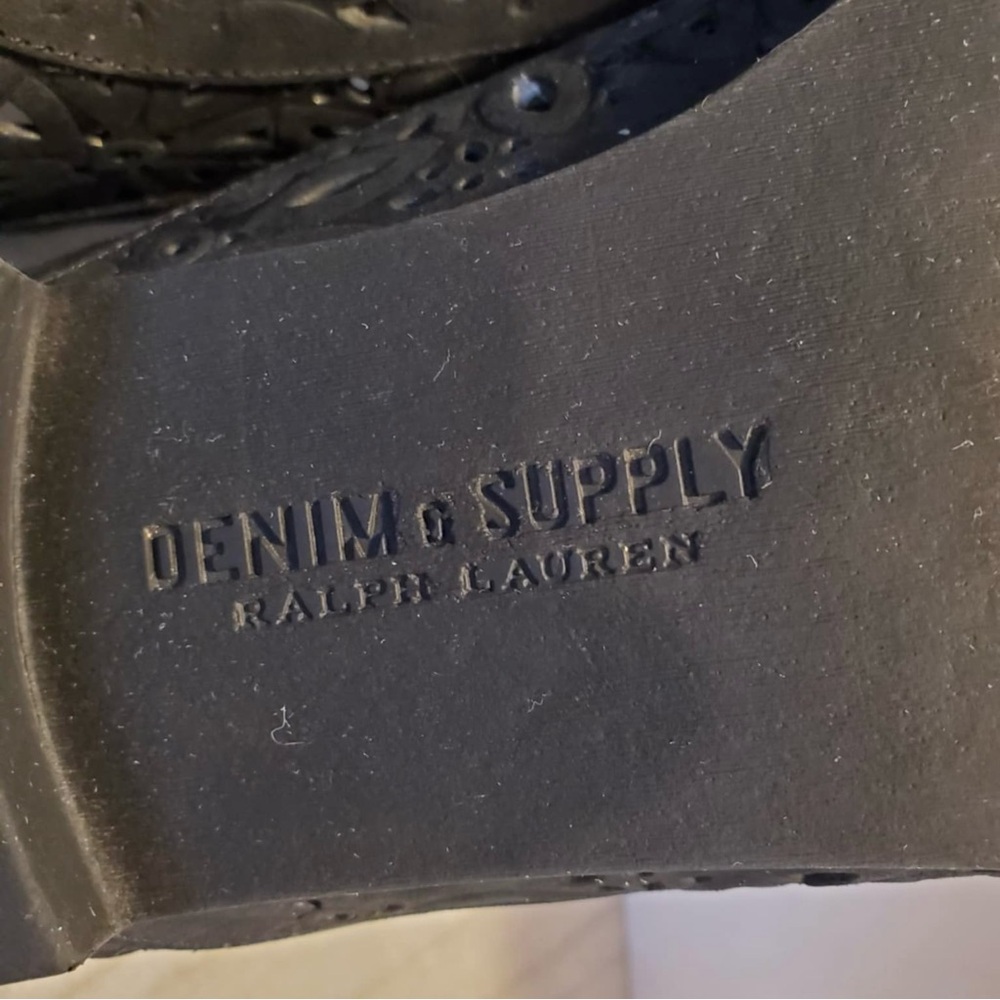 Denim & Supply Ralph Lauren Hope Black Oxford Brogue Wingtips - Picture 7 of 9